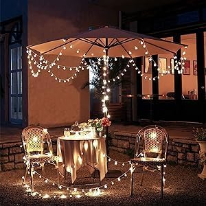 Skiennix Battery Operated LED Globe String Lights | 52FT Total, 120 LEDs, Waterproof, 8 Modes for Home & Garden Decor