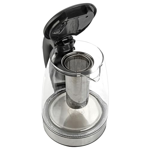 Electric Glass Kettle 1.8L 1200W Fast Boiling with LED Lights, Auto Shut-Off