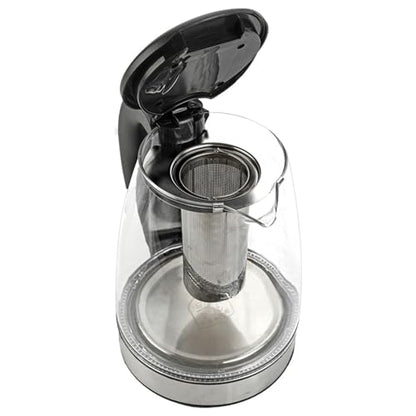 Electric Glass Kettle 1.8L 1200W Fast Boiling with LED Lights, Auto Shut-Off