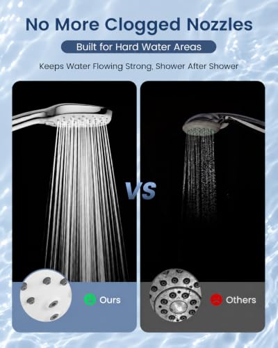 High Pressure Handheld Shower Head with Long Hose - 3 Modes, Easy Install