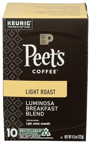 Peet's Coffee Colombia Luminosa Light Roast Coffee K-Cup Coffee Pods (10 Count)