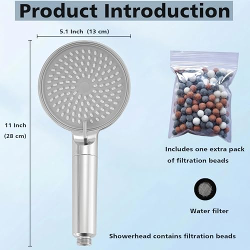 Filtered Shower Head with Handheld High Pressure 3 Spray Modes - Chrome