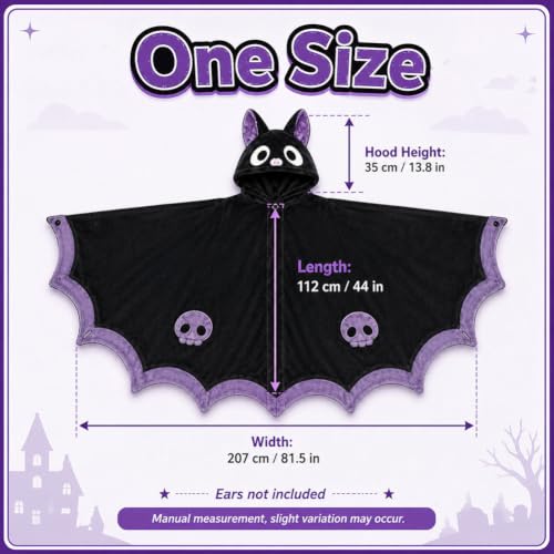 Wearable Bat Blanket Hoodie for Women Cute Bat Cape Halloween Costume