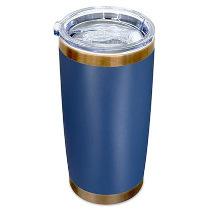 20 oz Insulated Stainless Steel Tumbler with Lid Navy - Durable Travel Mug