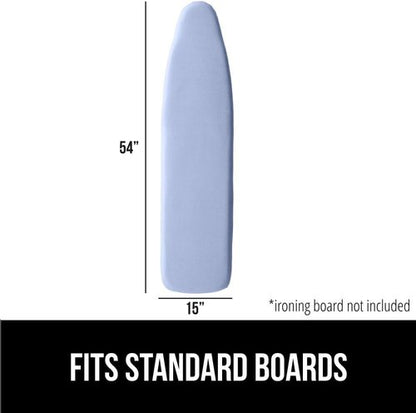 GORILLA GRIP The Original Ironing Board Cover and Pad, Silicone Coating, 400°F Scorch Resistant Thick Padding, Heavy Duty Iron Covers Standard Boards, Hook and Loop Fastener Strap, Blue 15x54