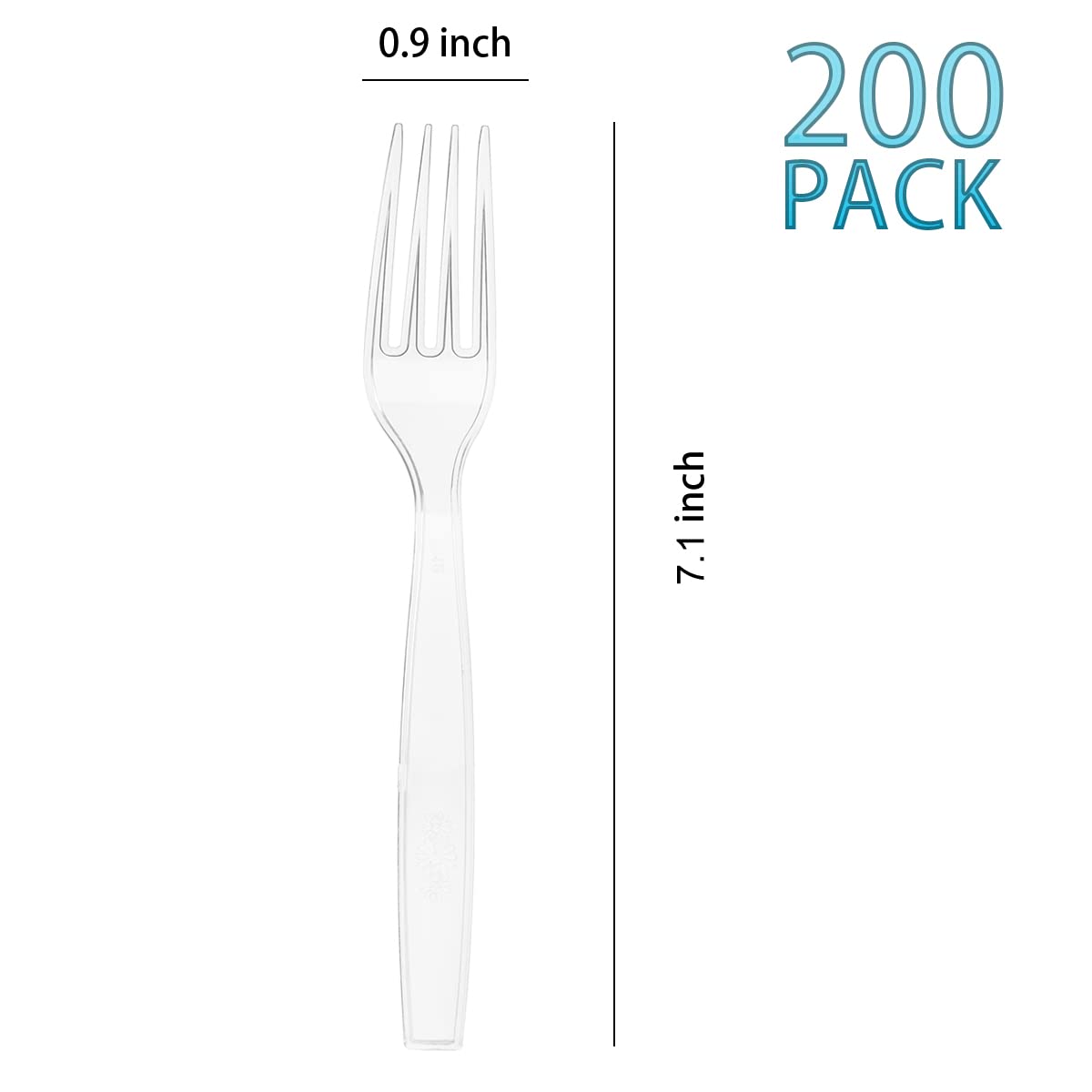 MOACOCK 200 Count Clear Disposable Plastic Forks, Heavy Weight Disposable Forks Plastic Utensils for Parties, Picnics, Big Event, Daily Use