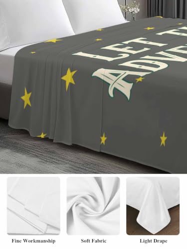 Twin Flat Sheet for Camping RV Bed Bedding Microfiber Starry Sky Moon Design - Gray, Turquoise, Terracotta, Yellow