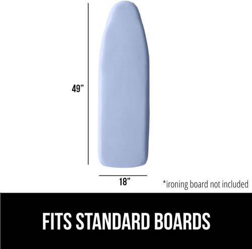GORILLA GRIP The Original Ironing Board Cover and Pad, Silicone Coating, 400°F Scorch Resistant Thick Padding, Heavy Duty Iron Covers Standard Boards, Hook and Loop Fastener Strap, Blue 18x49