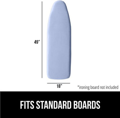 GORILLA GRIP The Original Ironing Board Cover and Pad, Silicone Coating, 400°F Scorch Resistant Thick Padding, Heavy Duty Iron Covers Standard Boards, Hook and Loop Fastener Strap, Blue 18x49