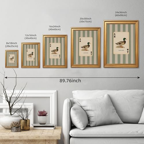 Lucky Duck Wall Art Canvas Print Framed Vintage Playing Card Mallard Bird 8x10 Style-4
