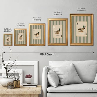 Lucky Duck Wall Art Canvas Print Framed Vintage Playing Card Mallard Bird 8x10 Style-4