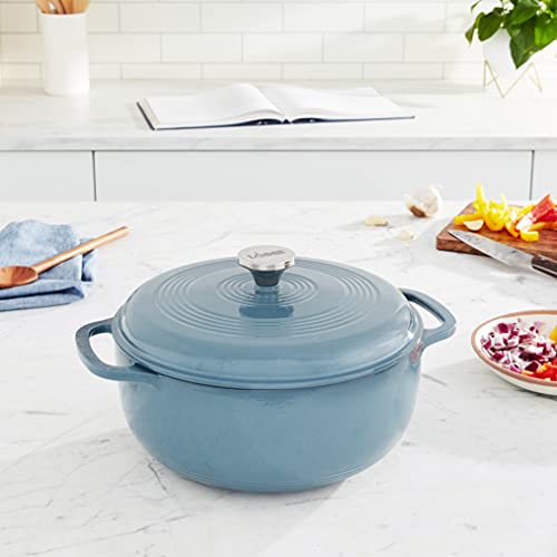 Lodge EC6D34 Enameled Dutch Oven, 6 Qt, Storm Blue