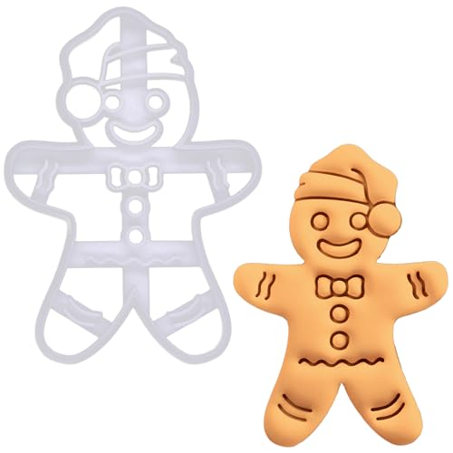 Christmas Gingerbread Man Cookie Cutter with Santa Hat - Baking & Crafting Tool