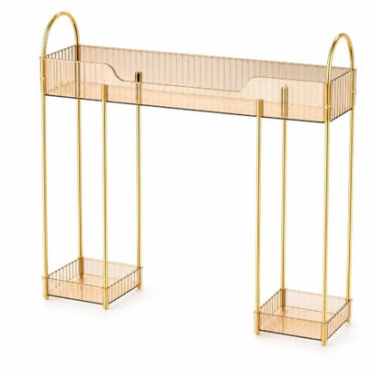 Bathroom Countertop Organizer Rack 2-Tier Vanity Storage Shelf Amber