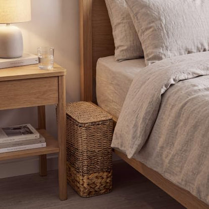 3 Gallon Wicker Trash Can with Lid & Removable Liner - Natural Home Decor