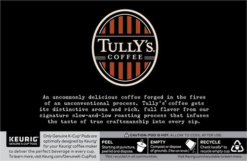 Tully's Coffee French Roast Keurig Single-Serve K-Cup Pods, Extra Bold Dark , 12 Count