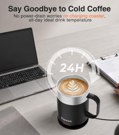 Self-Heating Coffee Mug 14oz with Black Finish & Smart Temperature Control