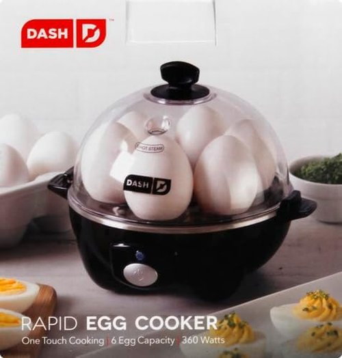Dash Rapid Egg Cooker | Versatile Boiler, Poacher & Steamer - Holds 7 Eggs - Dishwasher Safe, Black