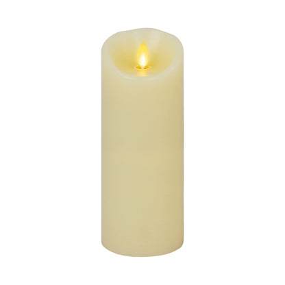 Luminara Moving Flame LED Pillar Flameless Candle, 9-inch, Vanilla Honey Scented, Ivory