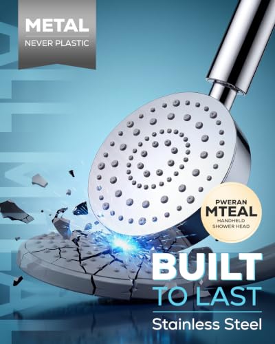 Metal 6-Spray Shower Head with Handheld & Silver Plating - High Pressure