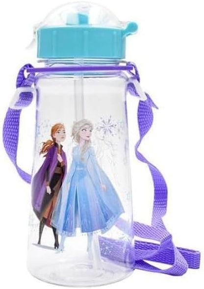 Florian Tritan Water Bottle - 450ml with Shoulder Strap & Built-In Straw for Easy Hydration