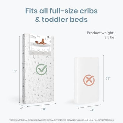Dream On Me 2-in-1 Full-Size Crib & Toddler Mattress Grey Safari