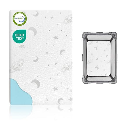 Baby Pack and Play Mattress 38x26 Memory Foam Dual Firm & Plush Support