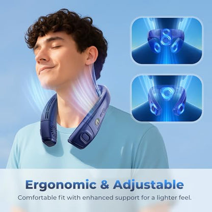 Portable Neck Fan with Cooling Chip and 3 Speed Modes - Hands-Free Personal Air Conditioner