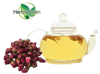 HerbsGreen Premium Dried Red Rose Buds, 100% Natural (4 oz. Bag)