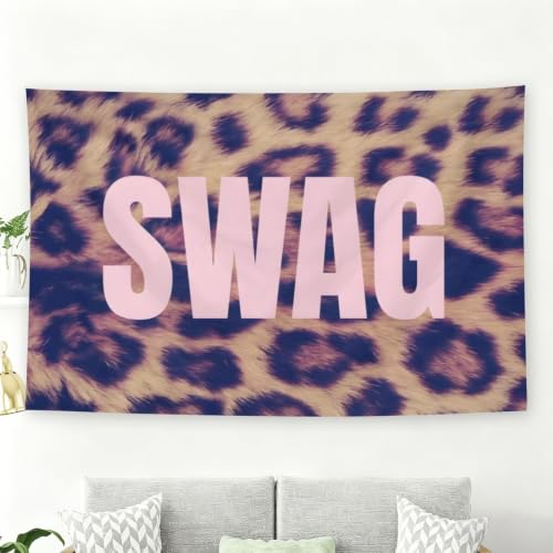 SWAG Leopard Wall Tapestry - Y2K Street Decor for Bedroom Dorm