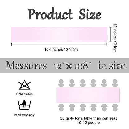 Satin Table Runners 12 x 108 Inches - Pale Blue - Pack of 6