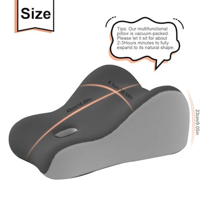 Intimacy Wedge Pillow for Couples - Memory Foam Cushion, Grey