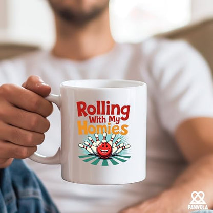 Funny Ceramic Mug 11oz - Rolling With My Homies Coffee Cup - White