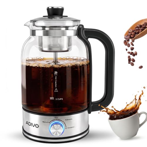 Electric Coffee Percolator with Glass Pot and Stainless Steel Filter - 11 Cups