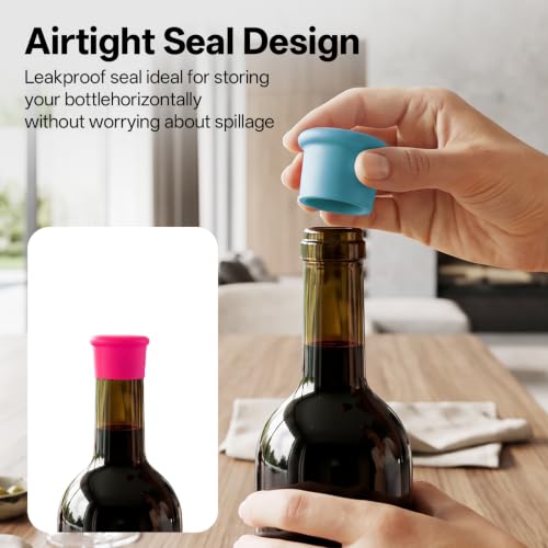 12 Pack Silicone Wine Bottle Stoppers for Freshness & Party Use