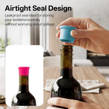 12 Pack Silicone Wine Bottle Stoppers for Freshness & Party Use