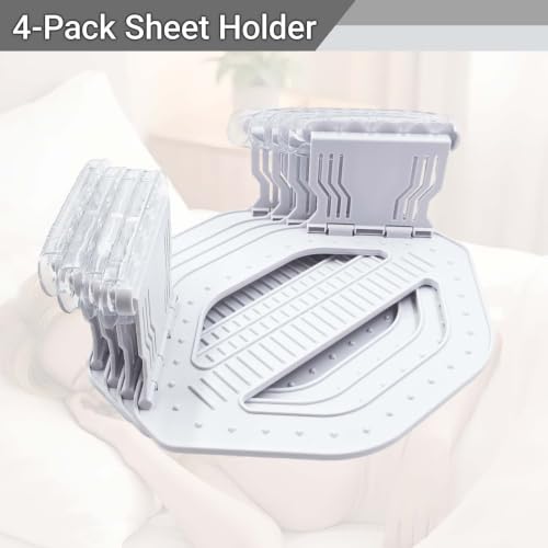 Heavy Duty Bed Sheet Holders for Corners - 4 Pack Fitted Sheet Clips with Locking Sliders
