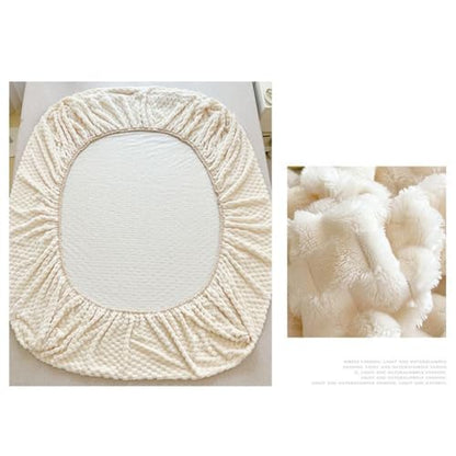 Velvet Fitted Sheet Queen Size 59''x79'' Thick Soft Velvet Bed Cover