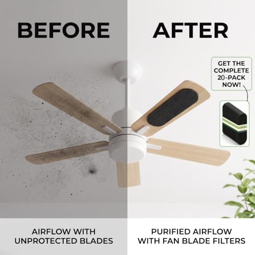 20-Pack Ceiling Fan Filter with Activated Carbon - Black Variation