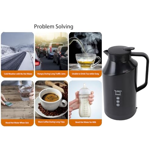 Car Electric Kettle 1500ML Portable Water Boiler for Travel 12V/24V Stainless Steel