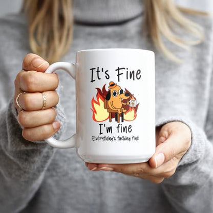 Funny Dog Mug - Sarcastic Meme Coffee Cup - 15oz Ceramic Gag Gift