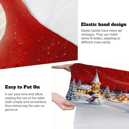 Christmas Rectangle Tablecloth with Elastic Edge - Indoor Outdoor Cover B-004 30" x 60"