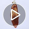 Sweet Potato Glass Christmas Ornament - Handcrafted Holiday Decoration 1.5 x 1.5 x 5 Inches