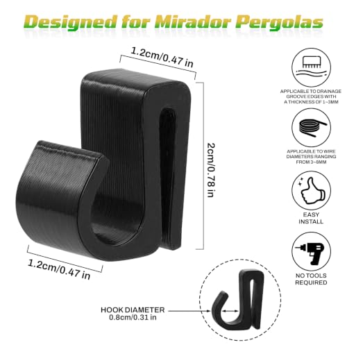 Outdoor String Light Clips for Pergolas - 35-Pack Weather-Resistant Wire Holders