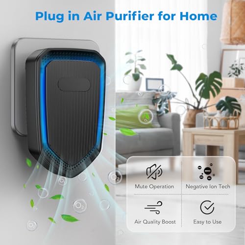 Plug-In Negative Ion Air Purifier for Home & Office - Black 4P