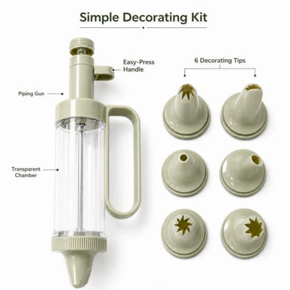 Piping Gun Set with Clear Dispenser, 7-Piece Cake Decorating Kit for Pastry & Cupcake