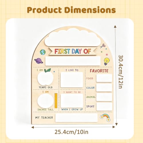 First & Last Day of School Sign with Stand & Erasable Marker Set