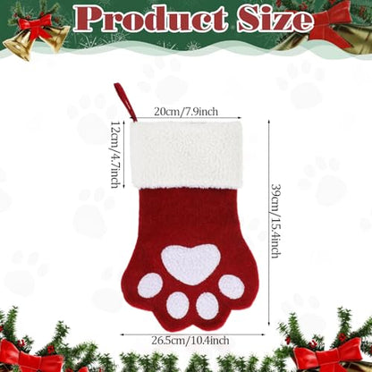 Personalized Pet Christmas Stocking for Dogs and Cats - Paw Style Holiday Decor