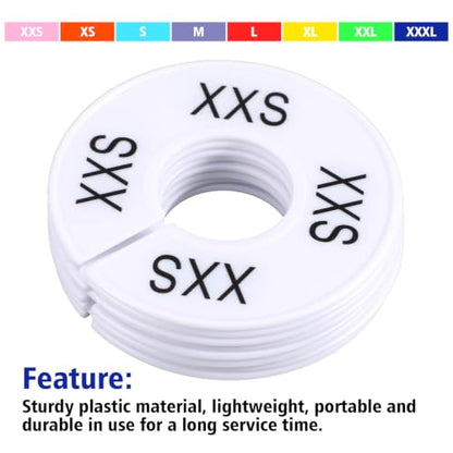 8 Pcs Clothing Size Dividers, Round Closet Dividers Plastic (White) - 9 cm Diameter, 8 Sizes