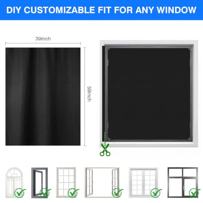 39x59 Inch Magnetic Blackout Window Cover - Fully Enclosed, Draft-Proof, Insulated